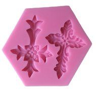 Karen Baking Cross Religious Holy Communion Christening Shape 3D Silicone Cake Mold For Cake Fondant Decorating N4