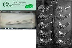 Cybrtrayd R030 Jewish Horn Chocolate Candy Mold with Exclusive Cybrtrayd Copyrighted Chocolate Molding Instructions... N5