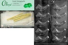 Cybrtrayd R030 Jewish Horn Chocolate Candy Mold with Exclusive Cybrtrayd Copyrighted Chocolate Molding Instructions... N6