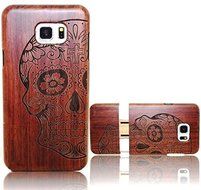Samsung Galaxy S7 Wooden Case,T-Young(TM) Natural Wood Bamboo Carved [Stylish Pattern] Case Hard Back Shockproof... N7