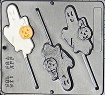 Ghost with Pumpkin Lollipop Chocolate Candy Mold Halloween 911