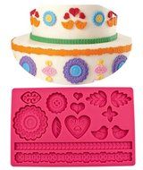 Lesirit Silicone Printing Cake Decorating Mold, 7.48&quot; by 4.84&quot; (Red) N11