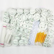 TANGCHU Fondant Plunger Cutters Mold 21 Sets 68 Pcs Cake Decration Tool Set Cake Smoother Fondant Embosser Rolling... N2