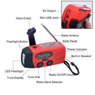 Ckeyin &reg; Outdoor Indoor Dynamo Emergency Solar Hand Crank Self Powered AM / FM Radio LED Flashlight Smart Phone... N6