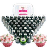 Bentrist Russian Piping Tips Set 112 pc - 60 Cake Icing Nozzles (The Most Complete Set on Amazon) + 50 Piping... N4