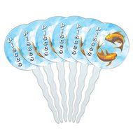 Set of 6 Cupcake Picks Toppers Decoration Zodiac Astrology Astrological Sign - Scorpio Zodiac Sign N17