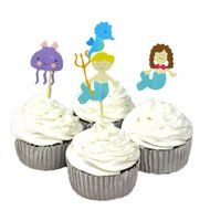 BETOP HOUSE Set of 24 Pieces Under The Sea Theme Mermaid Couple Cake Cupcake Decorative Cupcake Topper for Kids... N3