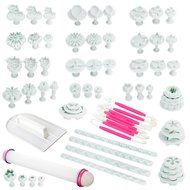 Fu Store Cake Decorating Tools (68pcs) Fondant Molds Fondant Tools Flower Cutters Cake Smoother Sugarcraft Icing... N6
