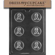 Dress My Cupcake DMCM225 Chocolate Candy Mold, Awareness Ribbon Cookie