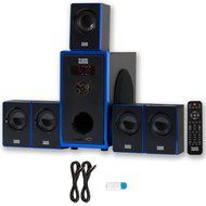 Acoustic Audio AA5102 Home Theater 5.1 Speaker System with USB Bluetooth and 2 Extension Cables N2