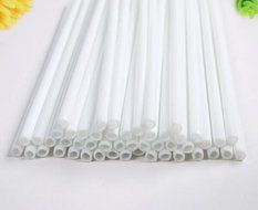 Crystallove 100pcs 4&quot; Round Plastic White Lollipop Sticks Sucker for Baking Hard Candy Chocolate N6