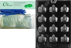 Cybrtrayd D040 Crowns Chocolate Candy Mold with Exclusive Cybrtrayd Copyrighted Chocolate Molding Instructions N9