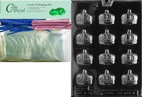 Cybrtrayd D040 Crowns Chocolate Candy Mold with Exclusive Cybrtrayd Copyrighted Chocolate Molding Instructions N10