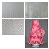 Sweet Elite Tools Chevron Texture Sheets - Set of Three Chevron Impression Mats By Lauren Kitchens N2