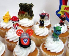 PAW PATROL 15 Piece Birthday Cupcake Topper Set Featuring Ryder and Paw Patrol Friends and Decorative Themed Accessories... N4