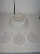 Vintage 5 Piece White Tupperware Jel Jell-o Mold