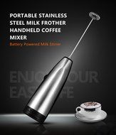 Easehold Electric Milk Frother Handheld Stainless Steel Whisk Battery Operated for Latte Cappuccino Coffee Matcha... N3