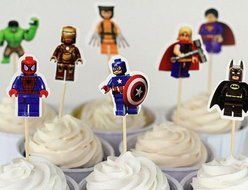 Lego The Avengers Assorted Cupcake Picks - Set of 16