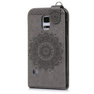Badalink Galaxy S5 Mini Up-Down Open Folio Flip Case Kickstand Vertical PU Leather Embossed Totem Magnetic Snap... N29