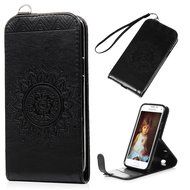 Badalink Galaxy S5 Mini Up-Down Open Folio Flip Case Kickstand Vertical PU Leather Embossed Totem Magnetic Snap... N33