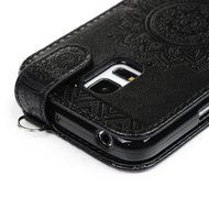 Badalink Galaxy S5 Mini Up-Down Open Folio Flip Case Kickstand Vertical PU Leather Embossed Totem Magnetic Snap... N35