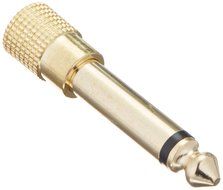 Monoprice Metal 6.35mm (1/4 Inch) Mono Plug to 3.5mm Stereo Jack Adaptor - Gold Plated (3 Pack) N3