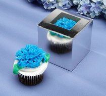 SILVER FOIL CUPCAKE BOX Boxes 12 NEW