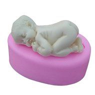 1 Pcs/Cute Sleeping Baby Cake Mold Food-grade Silicone 3D Baby Cake Decorating Mold Soap Mold Fondant DIY Baking... N6