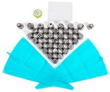 Russian Piping Tips set of 52 PCS: BULOO Products 32 Pastry Nozzles+2 SPHERE BALL Nozzles+15 Pastry Bags+2 Silicone... N3