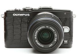 Japanhobbytool Olympus Pen E-PL5 &amp; E-PL6 Camera Leather Decoration Sticker Leica1 type 4008 Black N6