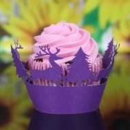 Oksale 24Pcs Christmas Hollow Lace Cup Muffin Holder Cake Paper Case Wraps Cupcake Wrapper for Wedding Birthday... N5