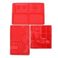 Gingerbread House Mold Silicone - Gingerbread House, Christmas Snowman, Christmas Tree, Reindeer, Sleigh, Santa... N2