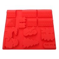 Gingerbread House Mold Silicone - Gingerbread House, Christmas Snowman, Christmas Tree, Reindeer, Sleigh, Santa... N3
