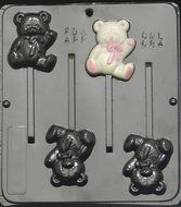 Teddy Bear Lollipop Chocolate Candy Mold Baby Shower 684 N2