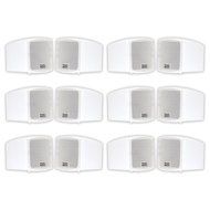 Acoustic Audio AA321W Mountable Indoor Speakers 2400 Watts White Bookshelf 6 Pair Pack AA321W-6Pr