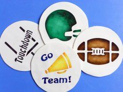 Designer Stencils C254 Small Football Candy Stencils, Beige/semi-transparent