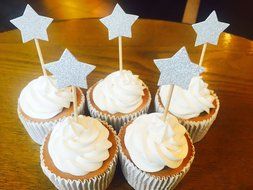 Betop House Glitter Little Stars Cake Cupcake Decorative Toppers for 1st Birthday Party Baby Shower Wedding and...