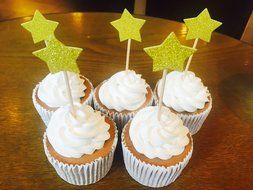 Betop House Glitter Little Stars Cake Cupcake Decorative Toppers for 1st Birthday Party Baby Shower Wedding and... N2