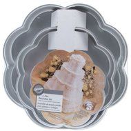 Wilton PETAL SHAPED 4 SET wedding Cake Tin Baking Pan insert instructions