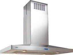 ELICA ESL642SS Island Mount Chimney Range Hood with 600 CFM Internal Blower, 4 Blower Speeds, Heat Guard, Halogen... N2