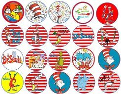 20 Dr Seuss inspired Edible Image Cookie or Cupcake Topppers (Prem Frosting)