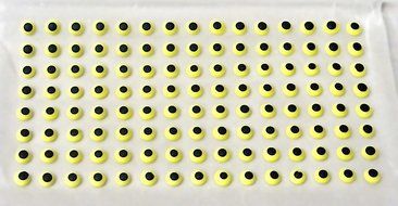 Blue, Yellow, or Pink Edible Icing Royal Eyes Cake Candy Cookie Decorations 1/4" 120 count (Yellow)
