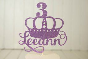 Princess Crown Birthday Cake Topper - Personalized N3