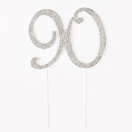 90 Cake Topper for 90th Birthday Rhinestone Number Party Supplies &amp; Decoration Ideas (Gold) N9