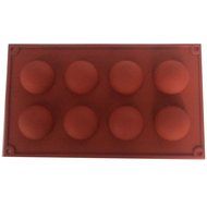 Funshowcase 8 Cavity Semi Sphere Half Round Dome Silicone Mold Chocolate Teacake Baking Tray Medium