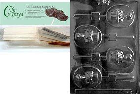 Cybrtrayd Boy Communion Lolly Chocolate Candy Mold with 25 4.5-Inch Lollipop Sticks and Exclusive Cybrtrayd Copyrighted... N5