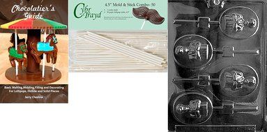 Cybrtrayd Boy Communion Lolly Chocolate Candy Mold with 25 4.5-Inch Lollipop Sticks and Exclusive Cybrtrayd Copyrighted... N7