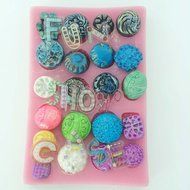 Funshowcase Sugarcraft Floral Medallion Button Candy Silicone Mold for Cake Decoration Cupcake Topper Jewel Crafting... N4