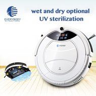 EVERYBODY M2 Self-Charging Robotic Vac Cleaner with Water Tank, Mop and UV light--Piano White N4
