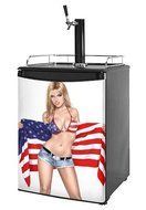 Kegerator Skin - Independent Woman Pin Up Girl (fits medium sized dorm fridge and kegerators)